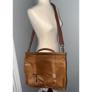 VTG Wilsons Leather Satchel Messenger Shoulder Bag Y2K Nice Patina Indiana Jones